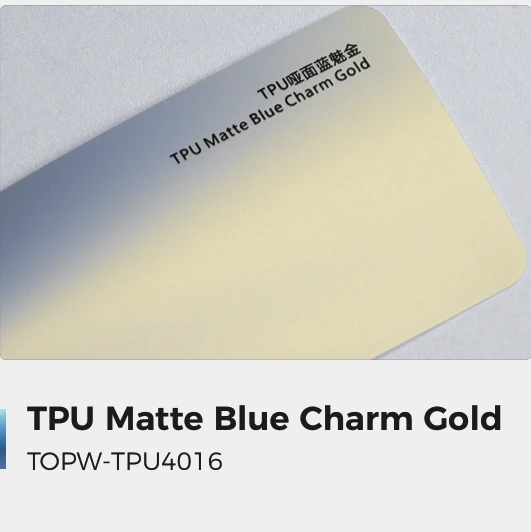 Matte Blue Charm Gold